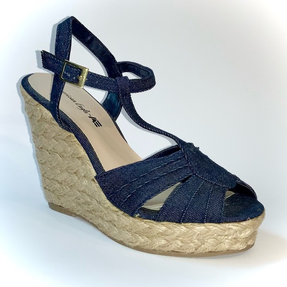 NWOT American Eagle AE Espadrille Wedge Sandal - Picture 2 of 10